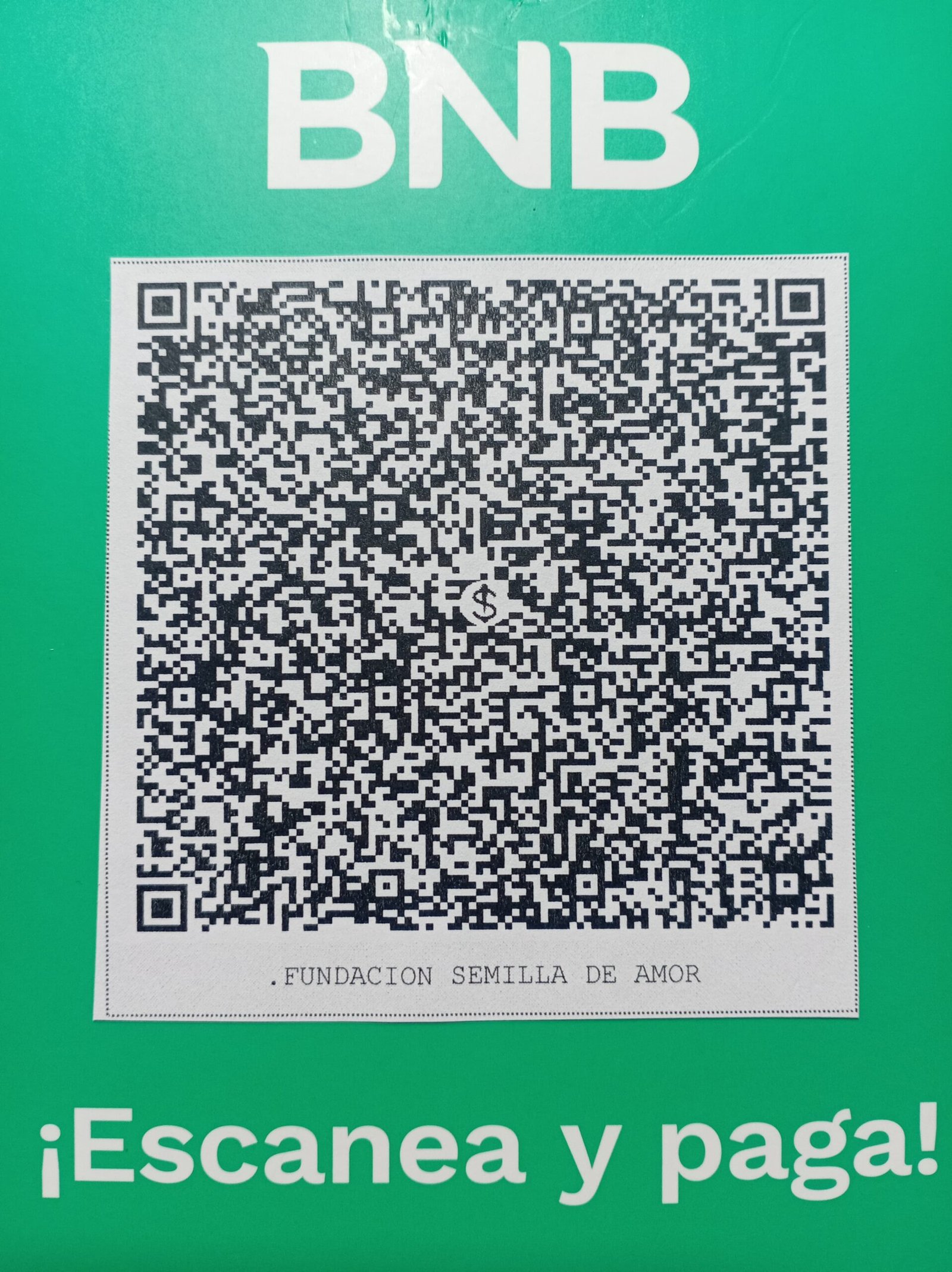 QR de pago BNB de Fundación Semilla de Amor